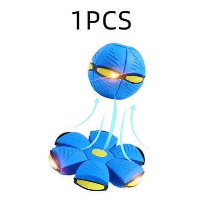 Dog Toys Flying UFO Morph Ball Outdoor Interactive Training Pet Toys Fun Throwing Bouncy Balls Decompression Dog Accessories