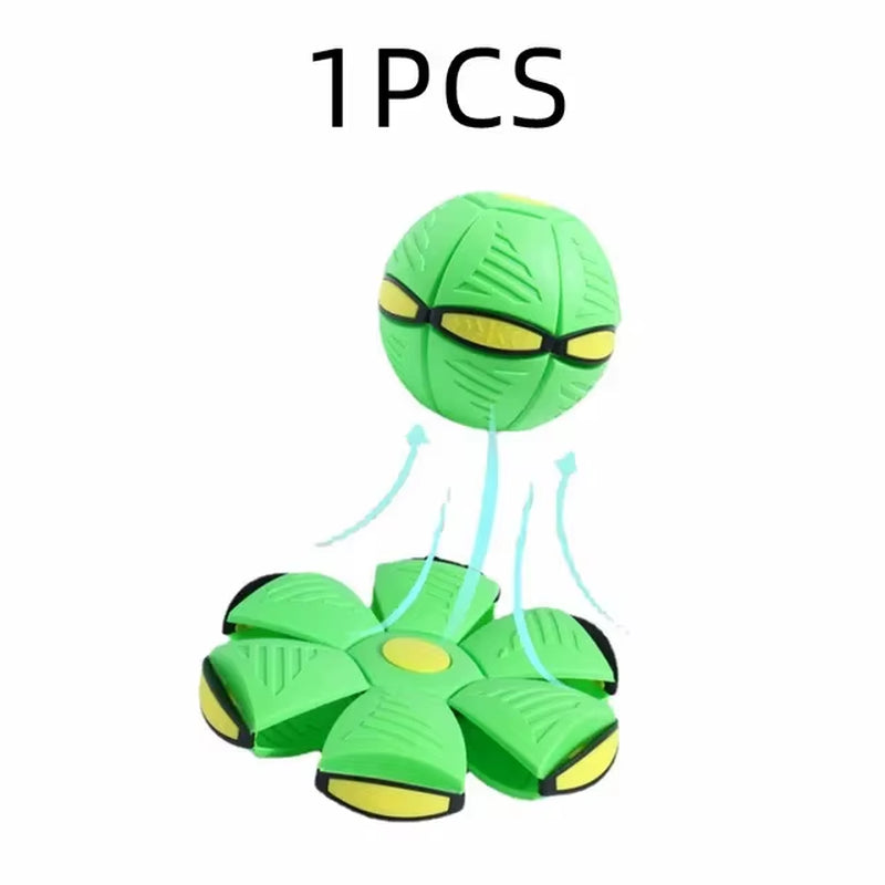 Dog Toys Flying UFO Morph Ball Outdoor Interactive Training Pet Toys Fun Throwing Bouncy Balls Decompression Dog Accessories