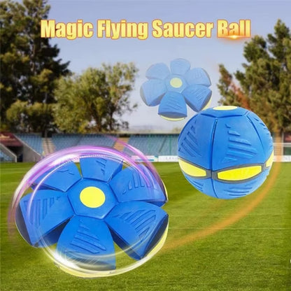 Dog Toys Flying UFO Morph Ball Outdoor Interactive Training Pet Toys Fun Throwing Bouncy Balls Decompression Dog Accessories